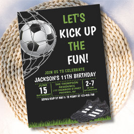 Invitación Let's Kick up the fun!, Funny Soccer Birthday