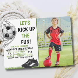 Invitación Let's Kick up the fun!, Funny Soccer Birthday