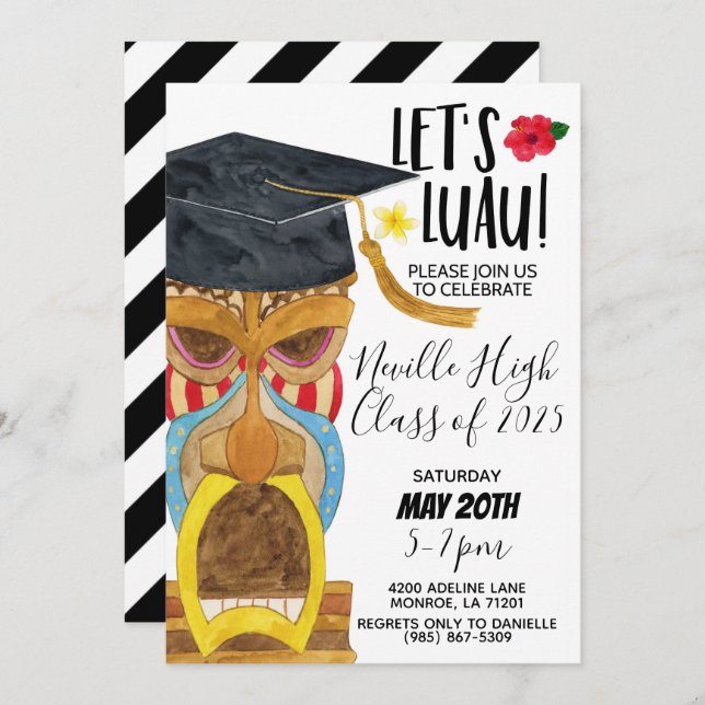 Invitación Let's Luau Party Invitation (Anverso / Reverso)