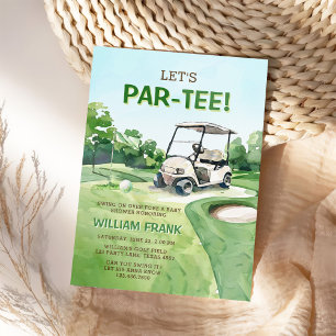 Invitación Let's Par-Tee Golf Boy Fiesta Baby Shower