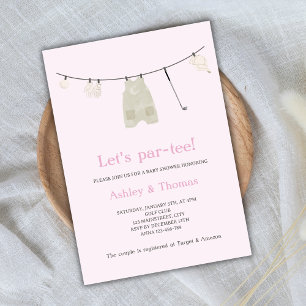 Invitación Let's Par-Tee Golf Chica Baby Shower