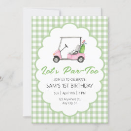 Invitación Let's Par - Tee Green Golf Birthday Party