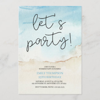Invitación Let's Party Tropical Beach Birthday Party 