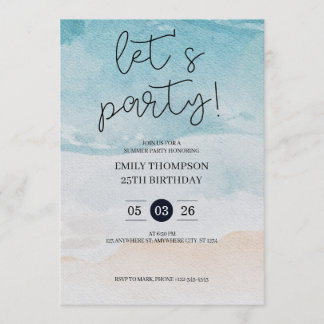 Invitación Let's Party Tropical Beach Birthday Party 