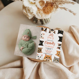 Invitación Let's Pawty Cat 5th Birthday | photo Birthday Kid