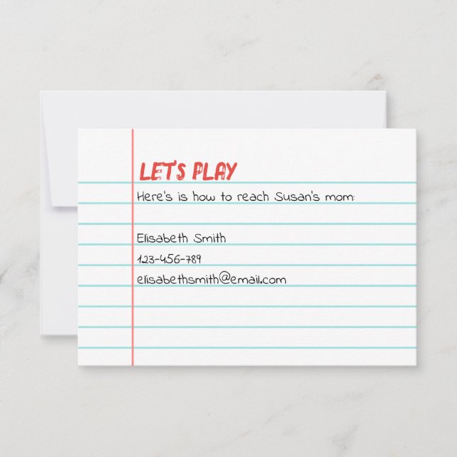 Invitación Let's Play Playdate Invitation (Anverso)