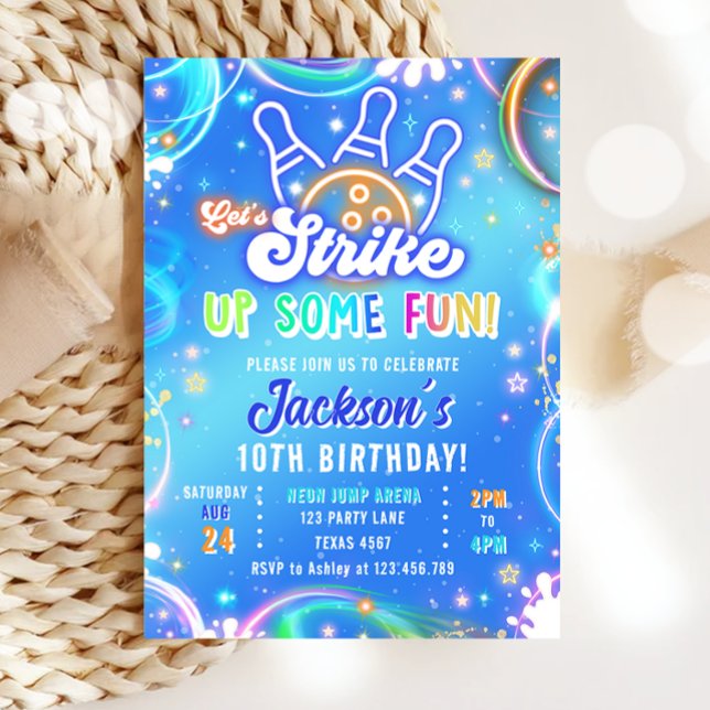 Invitación Let's Strike Up Some Fun Bowling Boy Birthday (Subido por el creador)