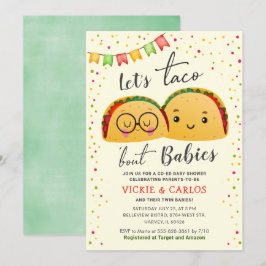 Invitación Let's Taco Bout Babies co-ed Twin Baby Shower