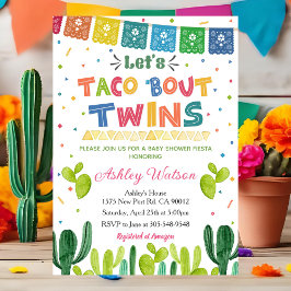Invitación Let's Taco 'Bout Twins Baby Shower Invitation