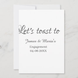 Invitación Let's toast to engagement party name date elegant 