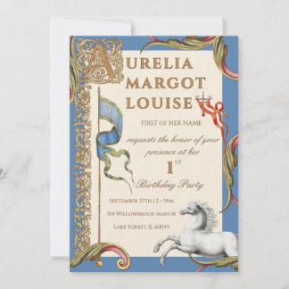Invitación Letter A Royal Medieval 1st Birthday Invitation