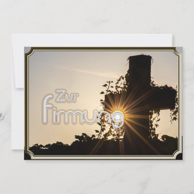 Invitación Leuchtendes Kreuz zur Firmung (Anverso)