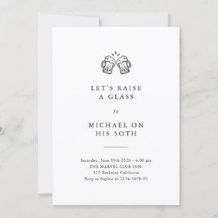 Invitación Levantemos un vaso   50 Aniversario moderno