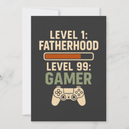 Invitación Level 1 Fatherhood, Level 99 Gamer Design