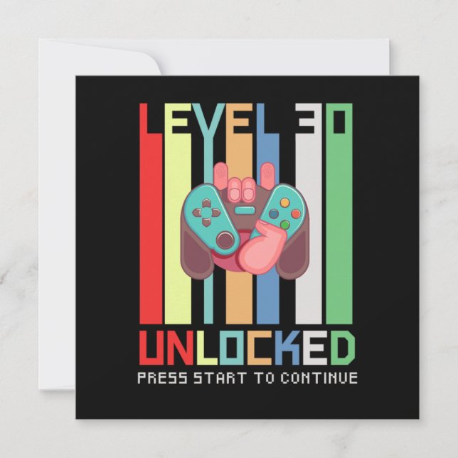 Invitación Level 30 Unlock 1990 30 th Birthday Gift (Anverso)
