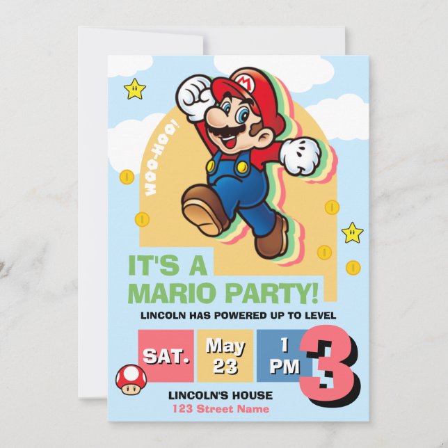 Invitación Level Up Birthday Invitation (Anverso)