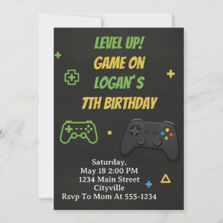 Invitación Level Up Game On Birthday