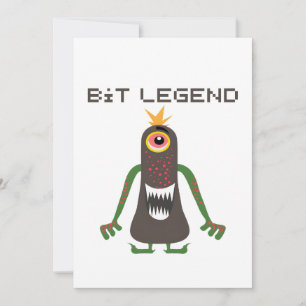 Invitación Leyenda de Bit Monstruo de Pixel Divertido Juegos 