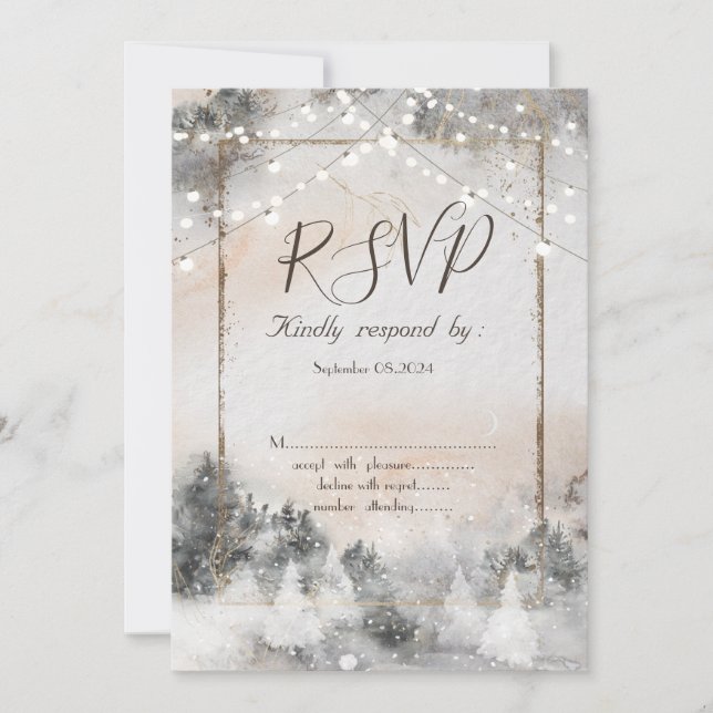 Invitación Leyenda de cadena de bosques de bosque RSVP (Anverso)