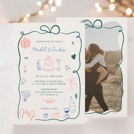 Invitación Leyenda de las iniciales retro boda fotográfico il