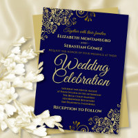 Leyenda de oro en simple matrimonio elegante