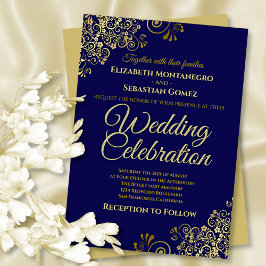 Invitación Leyenda de oro en simple matrimonio elegante