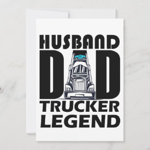 Invitación leyenda del camionero del esposo papá para regalo 
