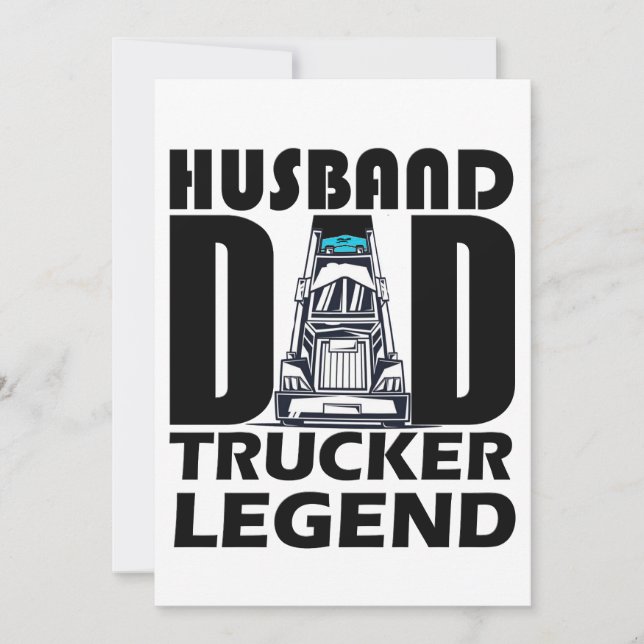 Invitación leyenda del camionero del esposo papá para regalo  (Anverso)