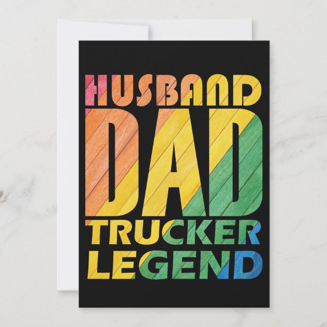 Invitación leyenda del camionero del esposo papá para regalo  (Anverso)