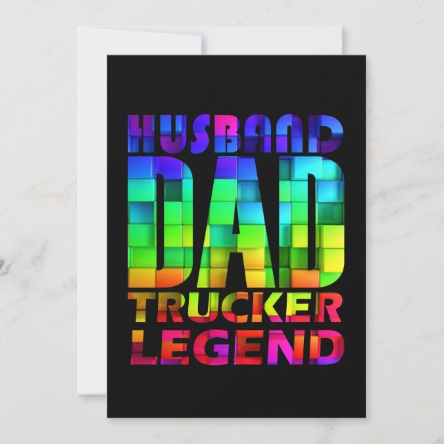 Invitación leyenda del camionero del marido papá para el día  (Anverso)