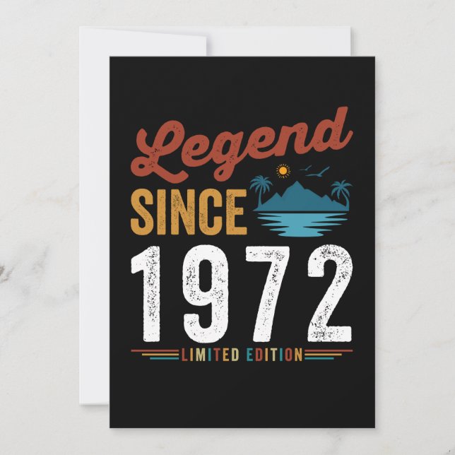Invitación Leyenda desde 1972 Vintage retro (Anverso)