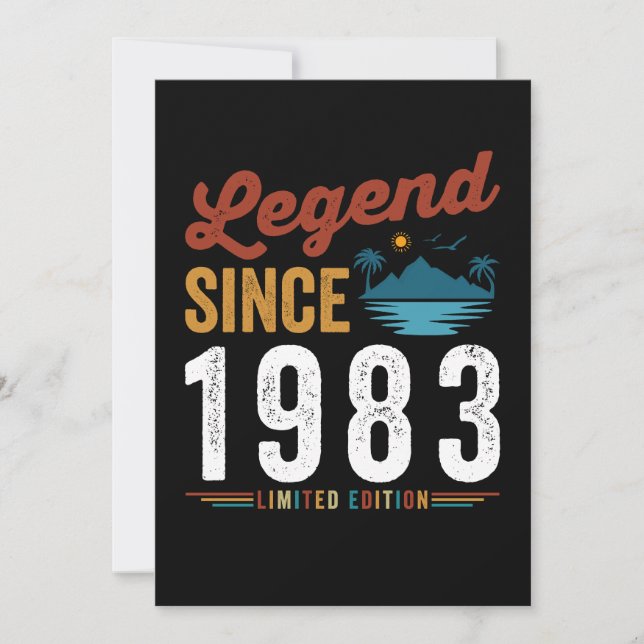 Invitación Leyenda desde 1983 Vintage retro (Anverso)