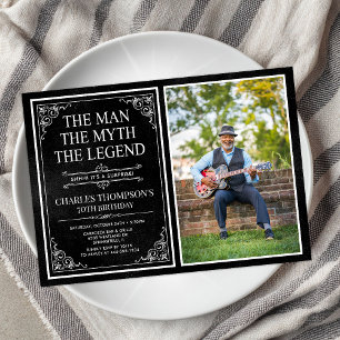 Invitación Leyenda masculina foto de 70 cumpleaños sorpresa n