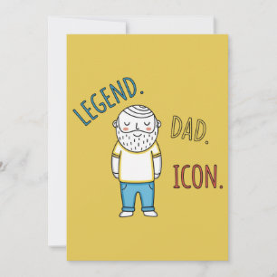 Invitación Leyenda. Papá. Icon. Día del padre