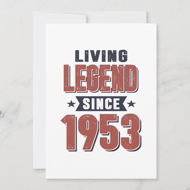 Invitación Leyenda Viva Desde 1953 Regalo de Cumpleaños (Anverso)