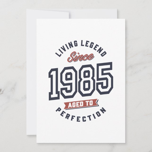 Invitación Leyenda Viva Desde Cumpleaños 1985 Regalo (Anverso)