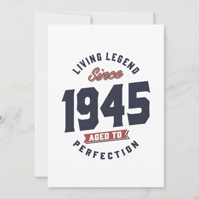 Invitación Leyenda viva desde regalo de cumpleaños de 1945 (Anverso)