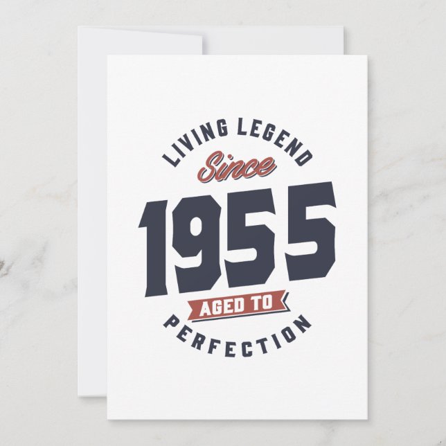 Invitación Leyenda viva desde regalo de cumpleaños de 1955 (Anverso)
