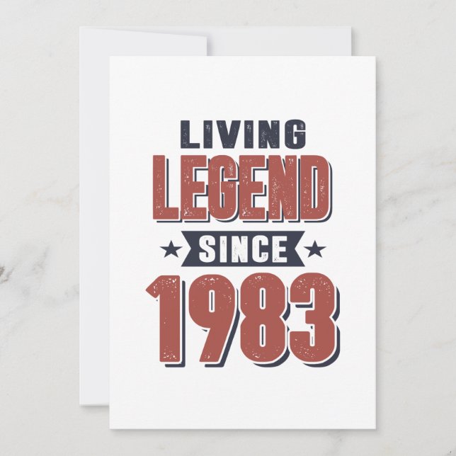 Invitación Leyenda viva desde regalo de cumpleaños de 1983 (Anverso)