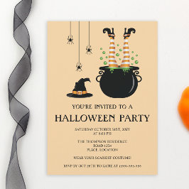 Invitación Leyendas De Bruja naranja En Una Fiesta De Hallowe