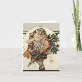 Invitación Leyendecker Santa de Navidad de la Primera Guerra