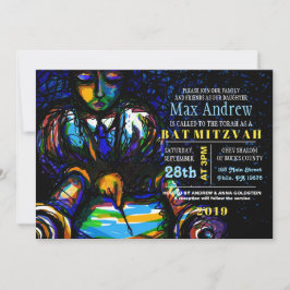Invitación LEYENDO EL Bat DE BARRA DE TORAH Mitzvah Invitació
