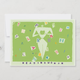 Invitación Leyendo mujer 7x5