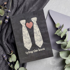 Invitación LGBT atando al Boda gay Knot Faux Chalkboard