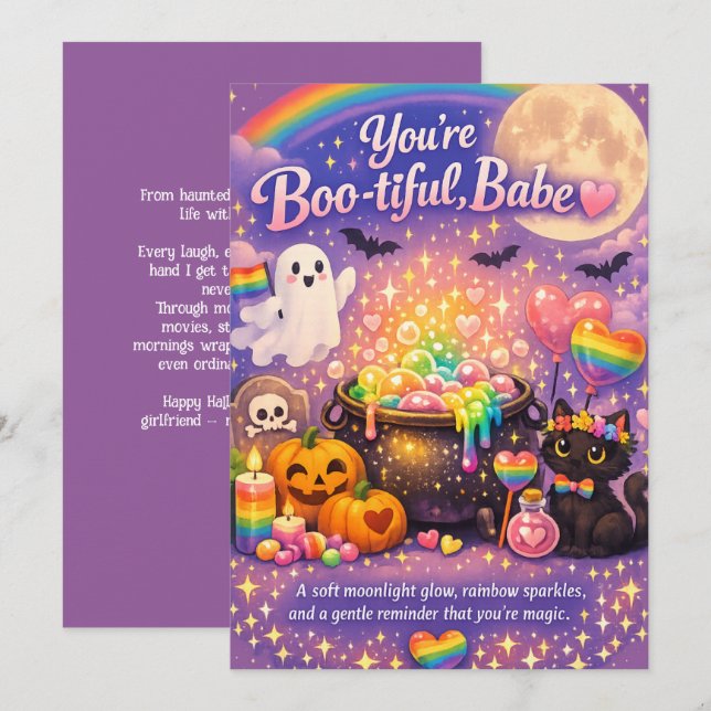 Invitación 🎃🌈 LGBT Para Mi Bella Dama  (Anverso / Reverso)