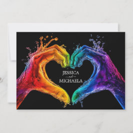Invitación 🌈 ❤️ LGBTQ Corazón de boda del Orgullo
