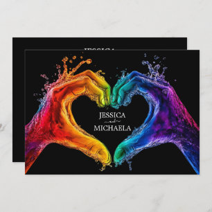 Invitación 🌈 ❤️ LGBTQ Corazón de boda del Orgullo