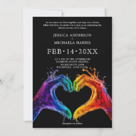 Invitación 🌈 ❤️ LGBTQ Corazón de boda del Orgullo