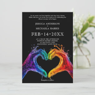 Invitación 🌈 ❤️ LGBTQ Corazón de boda del Orgullo