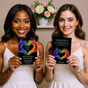 Invitación 🌈 ❤️ LGBTQ Corazón de boda del Orgullo